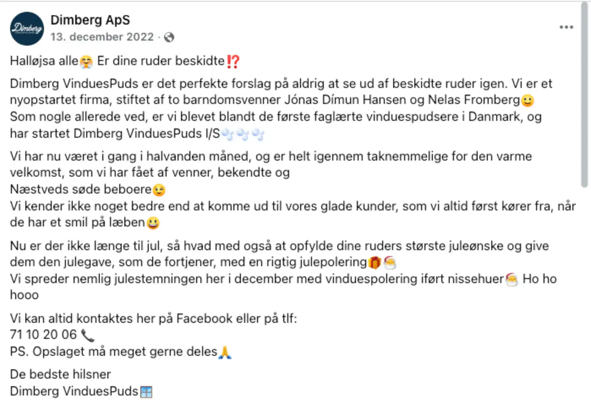 Vinduespudser med fokus på kvalitet og kundetilfredshed.